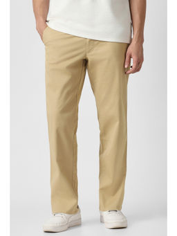 Van Heusen - Men Beige Solid Trouser