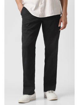Van Heusen - Men Black Solid Trouser