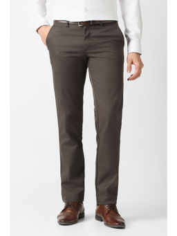 Van Heusen - Men Brown Solid Trouser