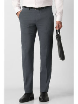 Van Heusen - Men Grey Solid Trouser