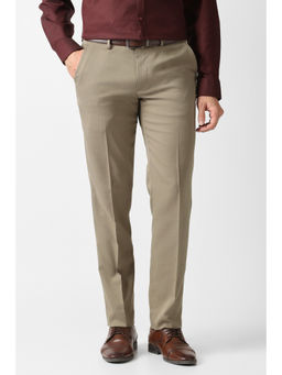Van Heusen - Men Khaki Solid Trouser