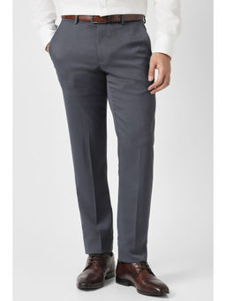 Van Heusen - Men Grey Solid Trouser