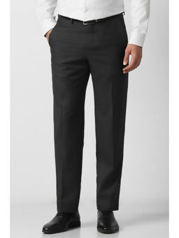 Van Heusen - Men Black Textured Trouser