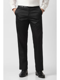 Van Heusen - Men Black Solid Trouser