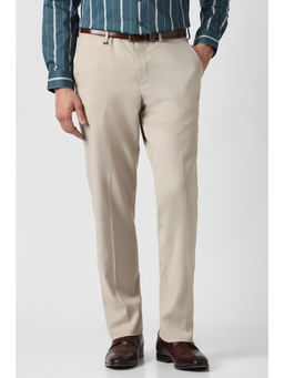 Van Heusen - Men Beige Textured Trouser
