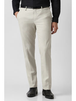 Van Heusen - Men Light Grey Solid Trouser
