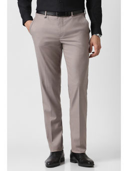 Van Heusen - Men Grey Solid Trouser