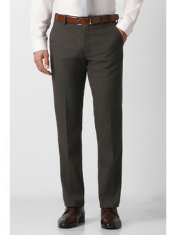 Van Heusen - Men Brown Solid Trouser