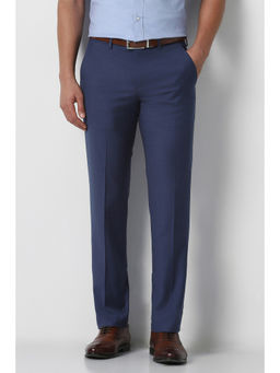 Van Heusen - Men Navy Blue Solid Trouser