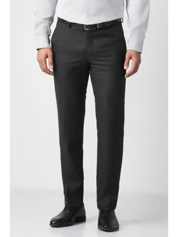 Van Heusen - Men Black Solid Trouser