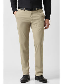 Van Heusen - Men Beige Textured Trouser