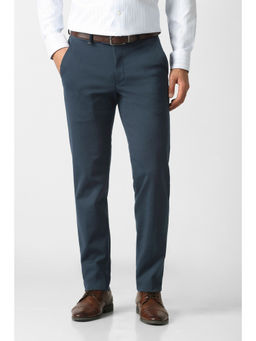 Van Heusen - Men Dark Blue Solid Trouser
