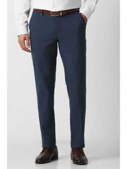 Van Heusen - Men Navy Blue Solid Trouser