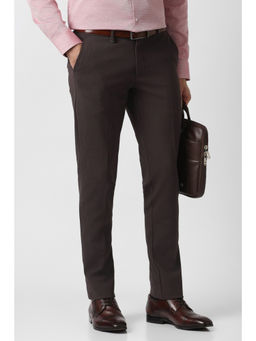 Van Heusen - Men Brown Textured Trouser