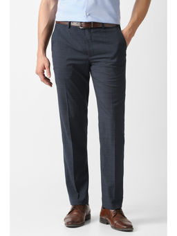 Van Heusen - Men Navy Blue Check Trouser
