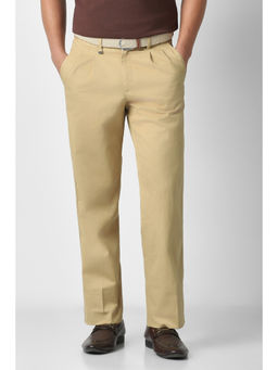 Van Heusen - Men Khaki Solid Trouser