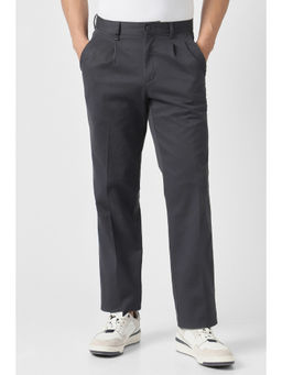 Van Heusen - Men Dark Grey Solid Trouser