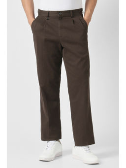 Van Heusen - Men Brown Solid Trouser