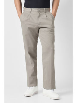 Van Heusen - Men Grey Solid Trouser
