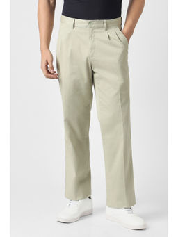 Van Heusen - Men Light Green Solid Trouser