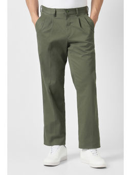 Van Heusen - Men Olive Solid Trouser
