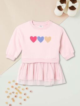 max - Pink Self Design Regular Dress