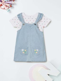 max - Blue Printed Regular Dress and T-Shirt