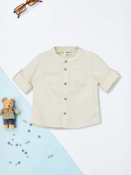 max - Beige Solid Regular Shirt