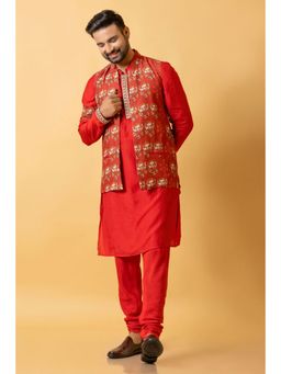 UDD DESIGN - Natya Ganapati Kurta and Churidar Jacket (Set of 3)