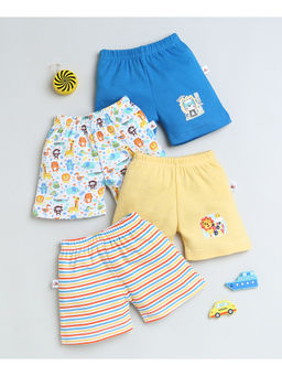 Bumzee - Blue & Yellow Boys Shorts (Pack of 4)