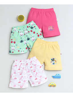 Bumzee - Pink & Yellow Girls Shorts (Pack of 4)
