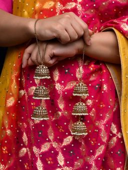 AG'S - Copper Gold Plated Kundan Kaleera