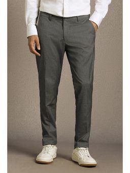 Louis Philippe - Men Grey Textured Slim Trouser