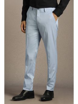 Louis Philippe - Men Blue Solid Slim Formal Trouser