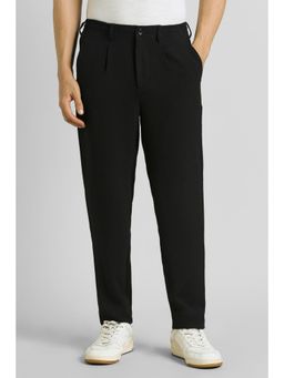 Simon Carter - Men Black Textured Straight Trouser