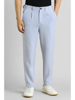 Simon Carter - Men Blue Textured Straight Trouser