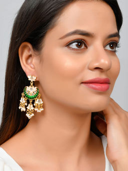 Silvermerc Designs - Gold Plated Hansini Chandabali Earrings