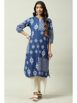 Biba - Blue Straight Kurta