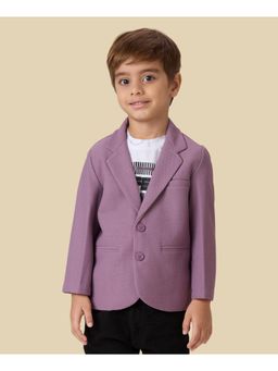 Kids Island - Full Sleeves Blazer with Graphic printed T-Shirt - Purple