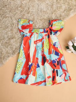 Stylo Bug - Girls Square Neck Knee Length A-Line Dress