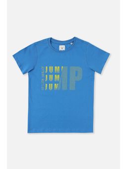 Allen Solly - Boys Blue Printed Crew Neck T-Shirt