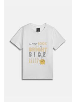 Allen Solly - Boys White Printed Crew Neck T-Shirt
