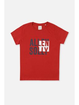 Allen Solly - Boys Red Printed Crew Neck T-Shirt