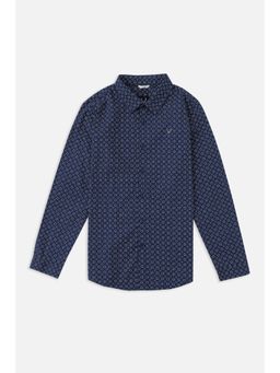 Allen Solly - Boys Navy Blue Dots Casual Shirt
