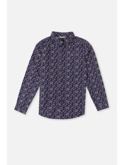 Allen Solly - Boys Navy Blue Floral Printed Casual Shirt
