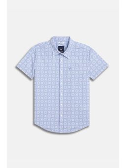 Allen Solly - Boys Light Blue Printed Casual Shirt