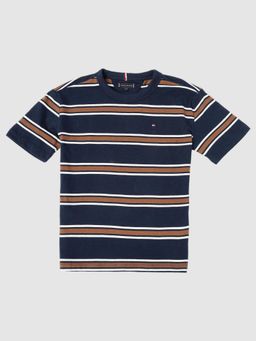 Tommy Hilfiger - Boys Striped Relaxed Fit Cotton T-Shirt