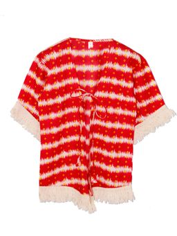 KiddoPanti - Girls Cotton Kaftan Lace Shrug