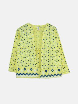 KiddoPanti - Girls Cotton Ethnic Tie Up Shrug