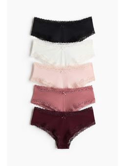H&M - Women Red 5-Pack Microfibre Hipster Briefs